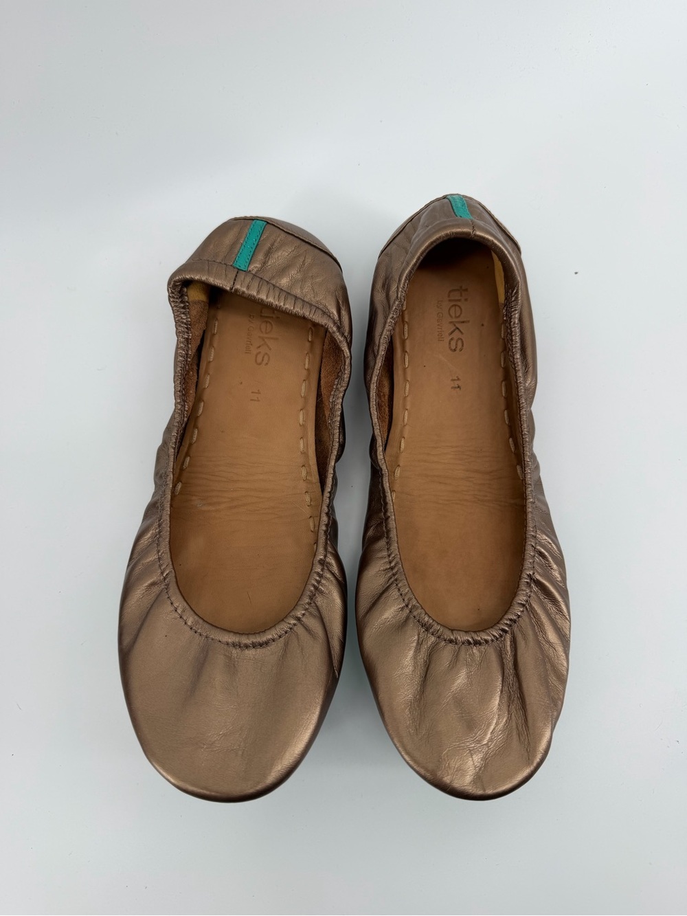 Tieks by Gavrieli Metallic Bronze Leather Foldable Ballet Flats Size 11